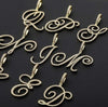 Gold Cursive Tennis Letter "K" Necklace