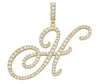 Gold Cursive Tennis Letter "H" Necklace