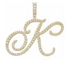 Gold Cursive Tennis Letter "K" Necklace