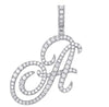 Silver Cursive Tennis Letter "A" Necklace