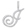 Silver Cursive Tennis Letter "J" Necklace