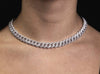 Silver Icy Bust Down Mini Cuban Necklace